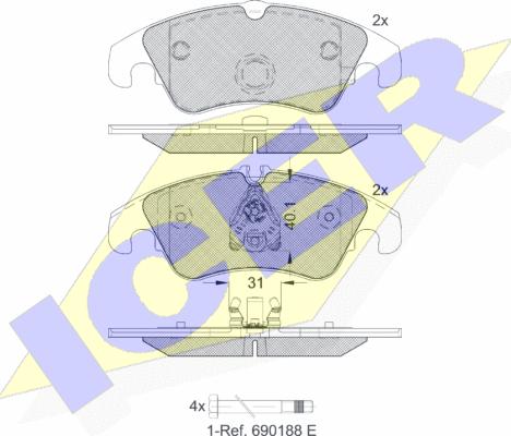 Icer 181862-203 - Bremsbelagsatz, Scheibenbremse alexcarstop-ersatzteile.com