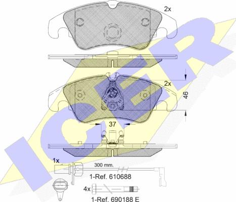 Icer 181862-202 - Bremsbelagsatz, Scheibenbremse alexcarstop-ersatzteile.com