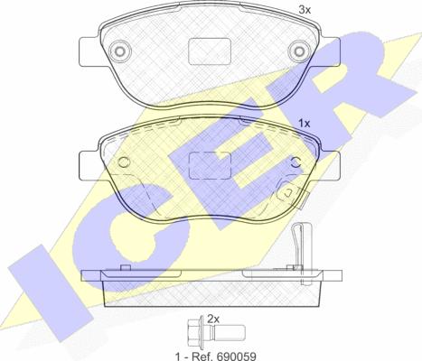 Icer 181809 - Bremsbelagsatz, Scheibenbremse alexcarstop-ersatzteile.com