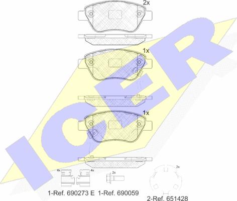 Icer 181810-203 - Bremsbelagsatz, Scheibenbremse alexcarstop-ersatzteile.com