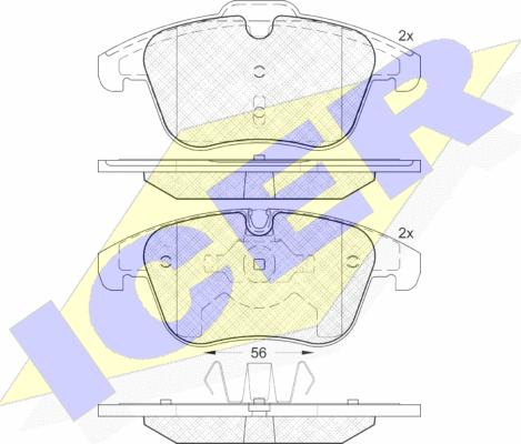 Icer 181886 - Bremsbelagsatz, Scheibenbremse alexcarstop-ersatzteile.com