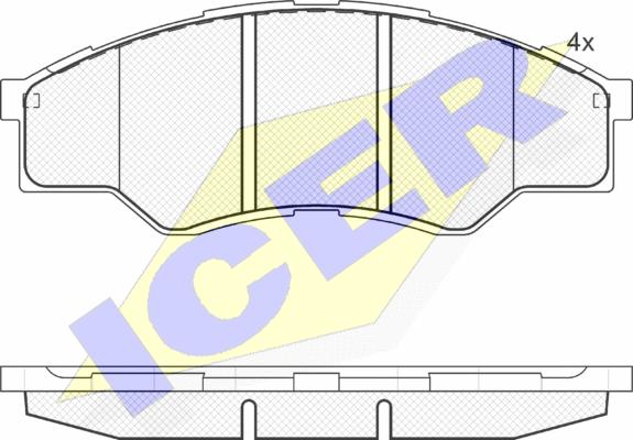 Icer 181824 - Bremsbelagsatz, Scheibenbremse alexcarstop-ersatzteile.com