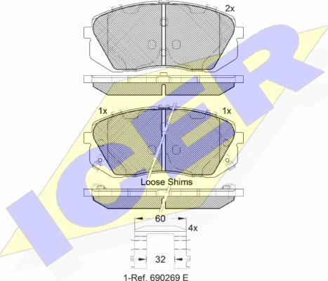 Icer 181826-201 - Bremsbelagsatz, Scheibenbremse alexcarstop-ersatzteile.com