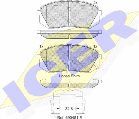 Icer 181826-202 - Bremsbelagsatz, Scheibenbremse alexcarstop-ersatzteile.com