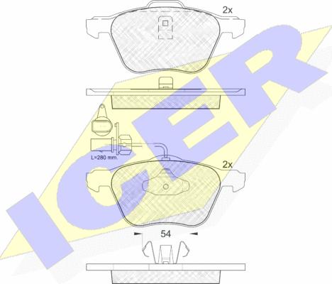 Icer 181395 - Bremsbelagsatz, Scheibenbremse alexcarstop-ersatzteile.com