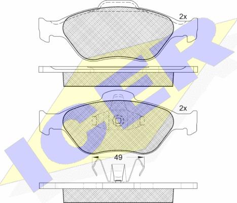 Icer 181343 - Bremsbelagsatz, Scheibenbremse alexcarstop-ersatzteile.com