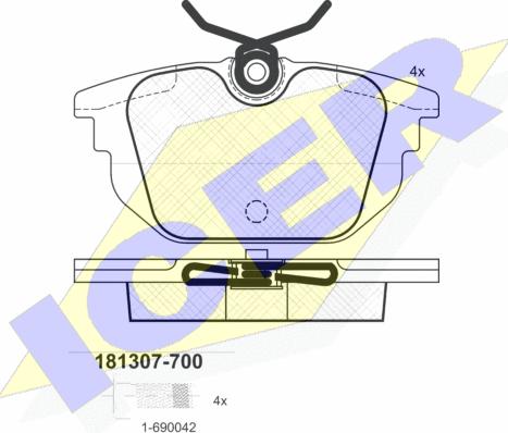 Icer 181307-700 - Bremsbelagsatz, Scheibenbremse alexcarstop-ersatzteile.com