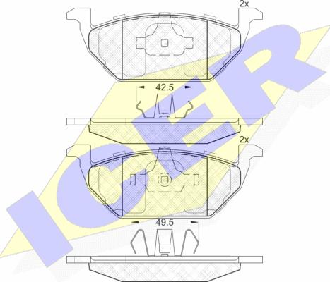 Icer 181338 - Bremsbelagsatz, Scheibenbremse alexcarstop-ersatzteile.com