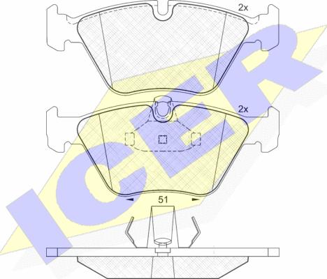 Icer 181296 - Bremsbelagsatz, Scheibenbremse alexcarstop-ersatzteile.com