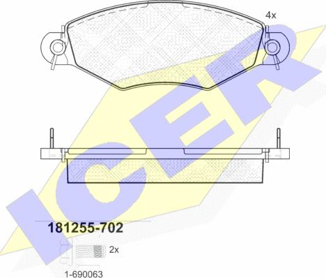 Icer 181255-702 - Bremsbelagsatz, Scheibenbremse alexcarstop-ersatzteile.com