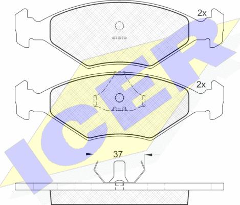 Icer 181215 - Bremsbelagsatz, Scheibenbremse alexcarstop-ersatzteile.com