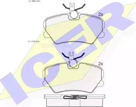 Icer 181285 - Bremsbelagsatz, Scheibenbremse alexcarstop-ersatzteile.com