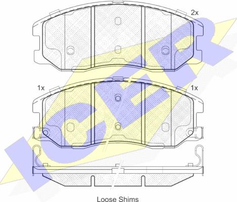 Icer 181798 - Bremsbelagsatz, Scheibenbremse alexcarstop-ersatzteile.com