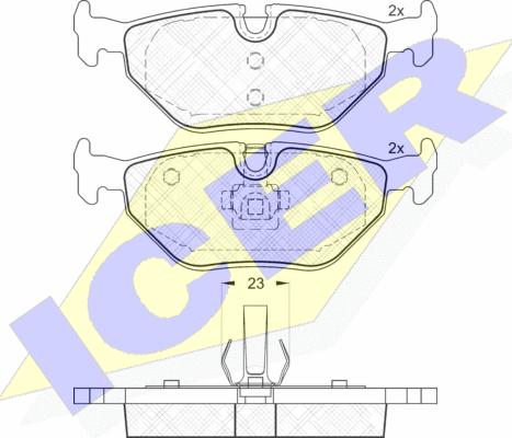 Icer 181707 - Bremsbelagsatz, Scheibenbremse alexcarstop-ersatzteile.com