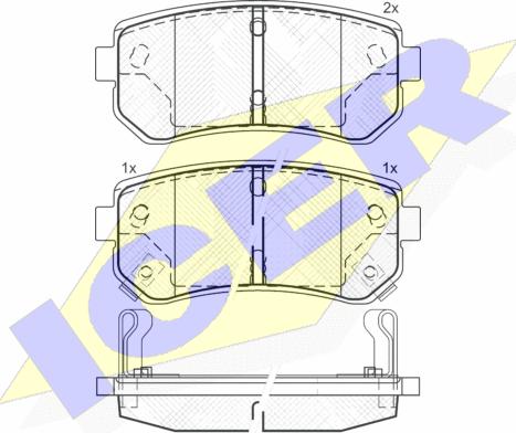 Icer 181712 - Bremsbelagsatz, Scheibenbremse alexcarstop-ersatzteile.com