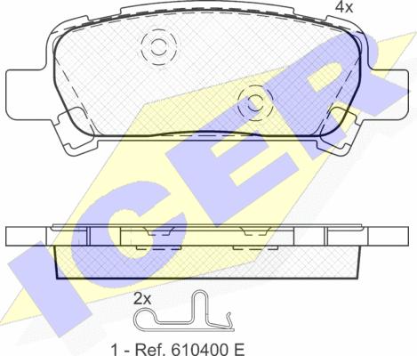 Icer 181736 - Bremsbelagsatz, Scheibenbremse alexcarstop-ersatzteile.com