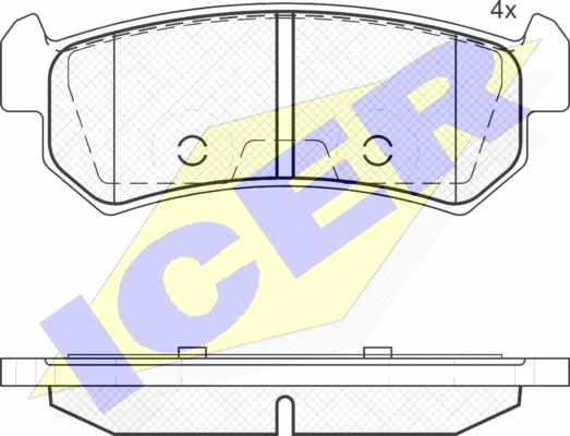 Icer 181727 - Bremsbelagsatz, Scheibenbremse alexcarstop-ersatzteile.com