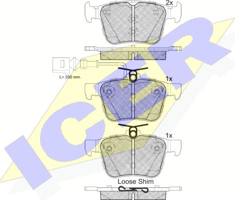 Icer 182098-203 - Bremsbelagsatz, Scheibenbremse alexcarstop-ersatzteile.com