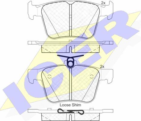 Icer 182098 - Bremsbelagsatz, Scheibenbremse alexcarstop-ersatzteile.com