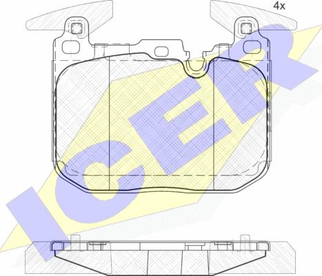 Icer 182093 - Bremsbelagsatz, Scheibenbremse alexcarstop-ersatzteile.com