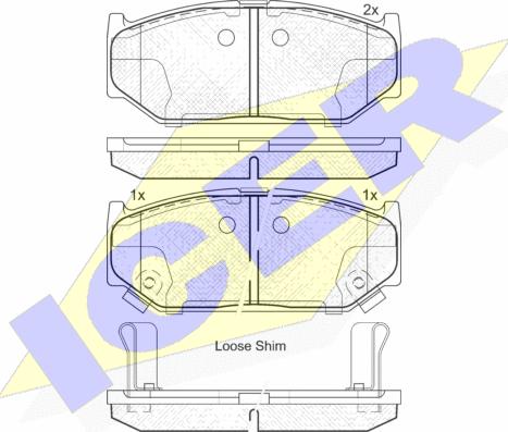 Icer 182045 - Bremsbelagsatz, Scheibenbremse alexcarstop-ersatzteile.com