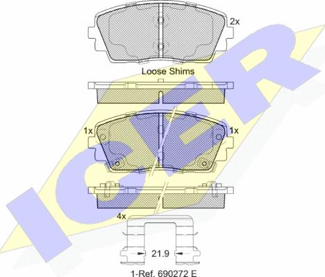 Icer 182034 - Bremsbelagsatz, Scheibenbremse alexcarstop-ersatzteile.com