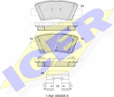 Icer 182036-208 - Bremsbelagsatz, Scheibenbremse alexcarstop-ersatzteile.com