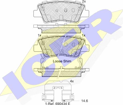 Icer 182036-203 - Bremsbelagsatz, Scheibenbremse alexcarstop-ersatzteile.com