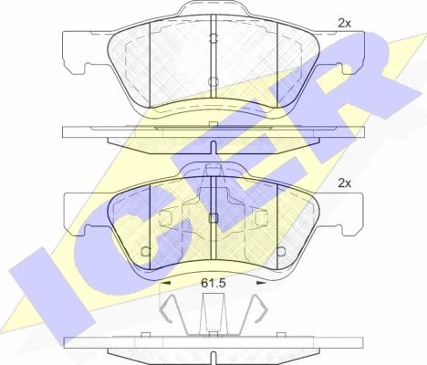 Icer 182030 - Bremsbelagsatz, Scheibenbremse alexcarstop-ersatzteile.com