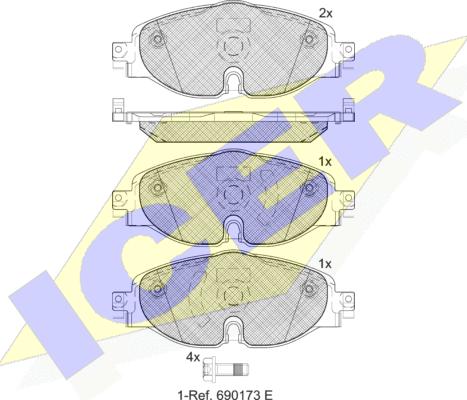 Icer 182111-204 - Bremsbelagsatz, Scheibenbremse alexcarstop-ersatzteile.com