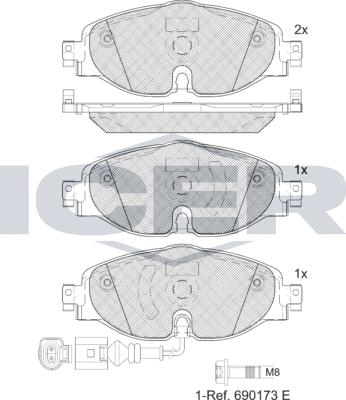 Icer 182111e1 - Bremsbelagsatz, Scheibenbremse alexcarstop-ersatzteile.com