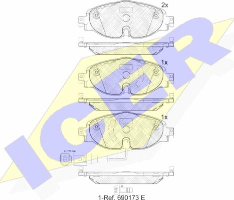 Icer 182111 - Bremsbelagsatz, Scheibenbremse alexcarstop-ersatzteile.com