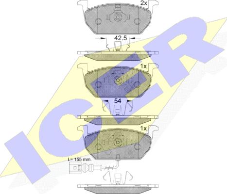 Icer 182189 - Bremsbelagsatz, Scheibenbremse alexcarstop-ersatzteile.com