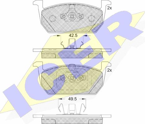 Icer 182285 - Bremsbelagsatz, Scheibenbremse alexcarstop-ersatzteile.com