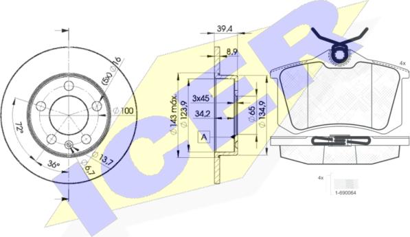 Icer 30697-5601 - Bremsensatz, Scheibenbremse alexcarstop-ersatzteile.com