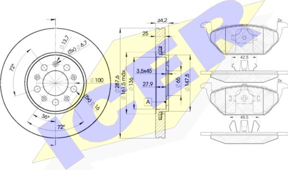 Icer 31338-5604 - Bremsensatz, Scheibenbremse alexcarstop-ersatzteile.com