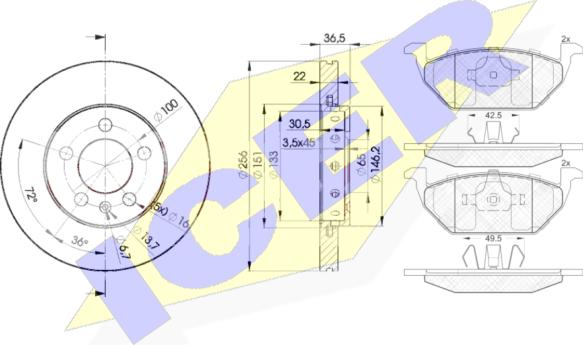 Icer 31338-5602 - Bremsensatz, Scheibenbremse alexcarstop-ersatzteile.com