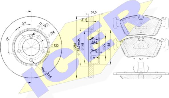 Icer 31295-0674 - Bremsensatz, Scheibenbremse alexcarstop-ersatzteile.com