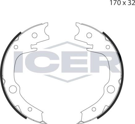 Icer 79PB4041 C - Bremsbackensatz, Feststellbremse alexcarstop-ersatzteile.com