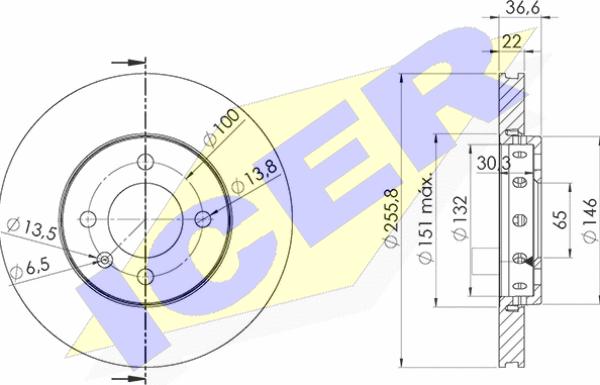 Icer 78BD9614-2 - Bremsscheibe alexcarstop-ersatzteile.com