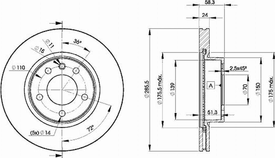 Icer 78BD9054 - Bremsscheibe alexcarstop-ersatzteile.com