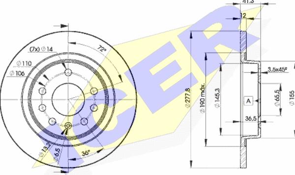 Icer 78BD9115-2 - Bremsscheibe alexcarstop-ersatzteile.com