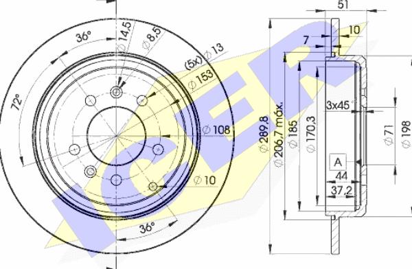 Icer 78BD4686-2 - Bremsscheibe alexcarstop-ersatzteile.com