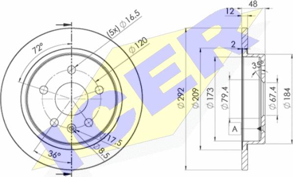 Icer 78BD4117-2 - Bremsscheibe alexcarstop-ersatzteile.com