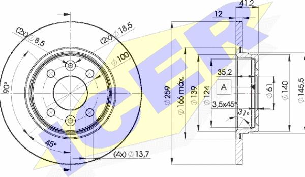 Icer 78BD4707-2 - Bremsscheibe alexcarstop-ersatzteile.com