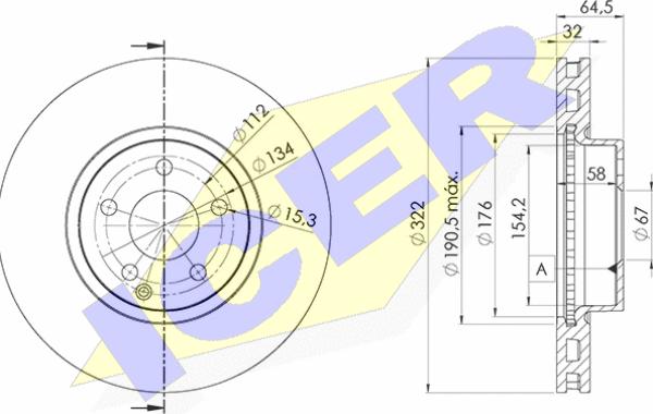 Icer 78BD5558-2 - Bremsscheibe alexcarstop-ersatzteile.com