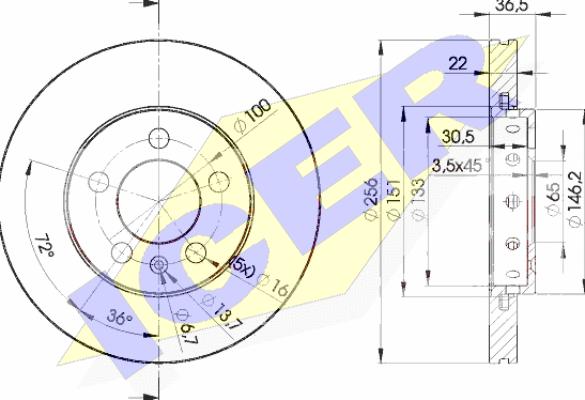 Icer 78BD5602-2 - Bremsscheibe alexcarstop-ersatzteile.com