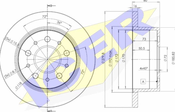 Icer 78BD5623-1 - Bremsscheibe alexcarstop-ersatzteile.com