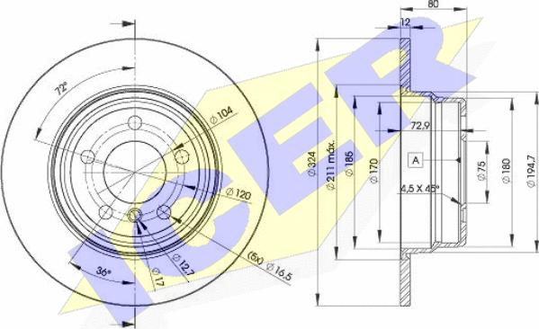 Icer 78BD6491-2 - Bremsscheibe alexcarstop-ersatzteile.com