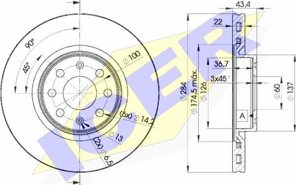 Icer 78BD0922-2 - Bremsscheibe alexcarstop-ersatzteile.com